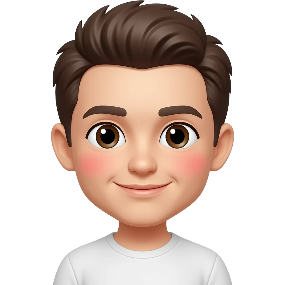 흰색 얼굴의 붉은색 홍조를 하고 있는 귀여운 이모티콘 emoji