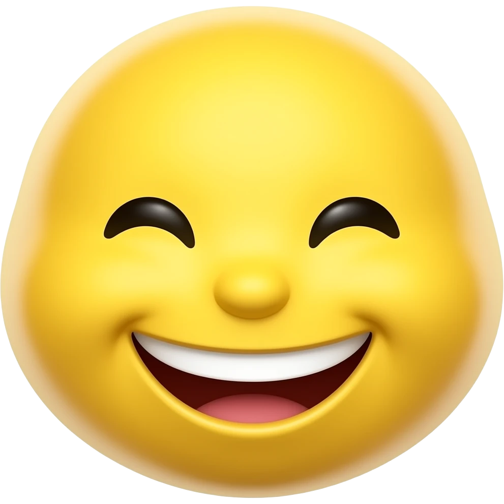 A yellow character for kid with a very happy face emoji. emoji