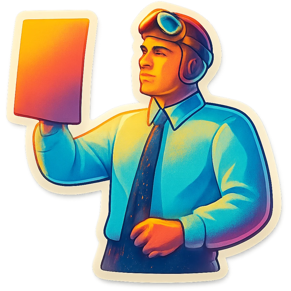 Герой держит в руках листок с бумагой emoji