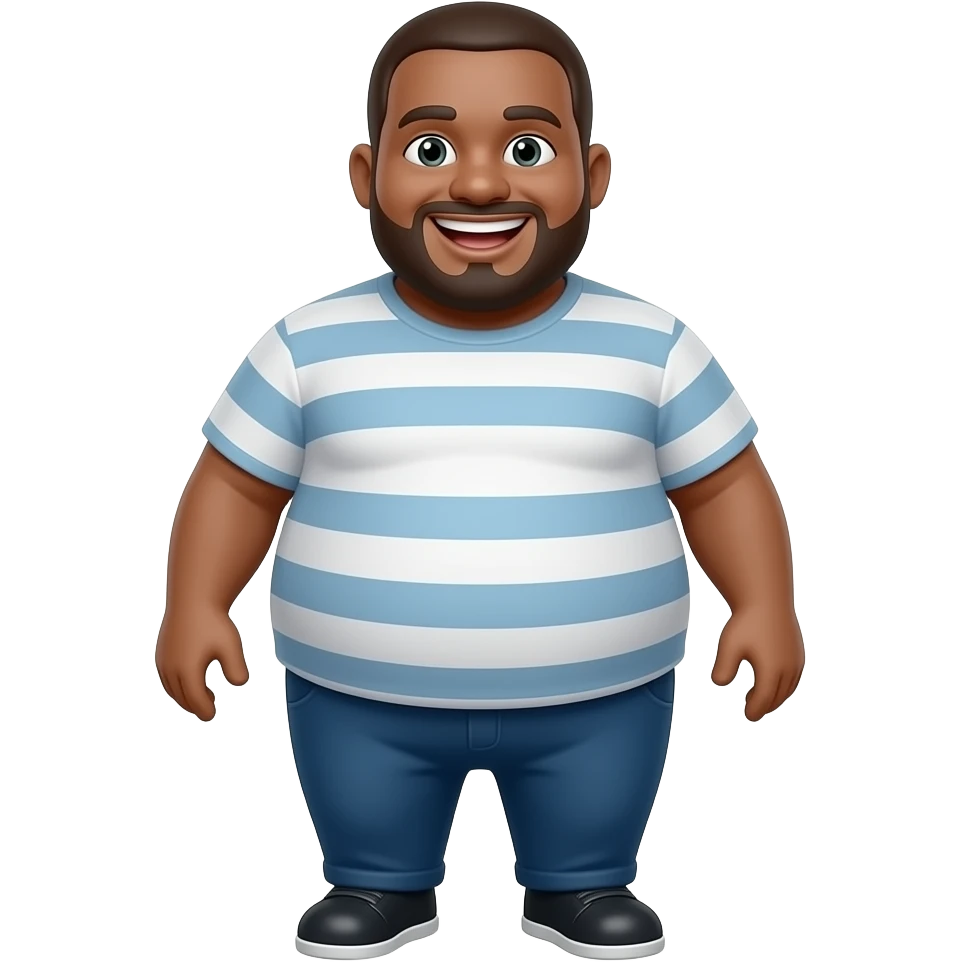 Fat black man standing emoji like 🧍 but chubby and funny emoji