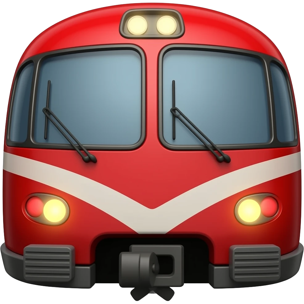 pociąg czerwony z przodu emoji