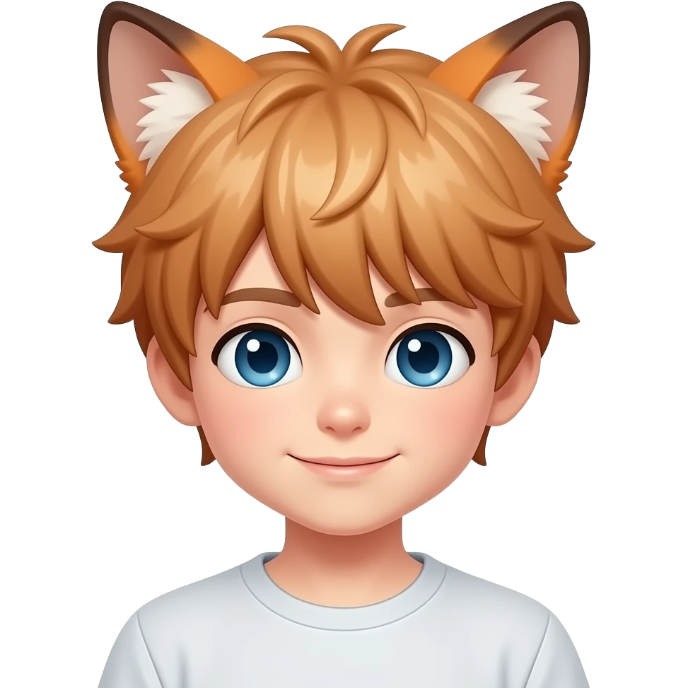 Cute pale boy with fox ears femboy emoji