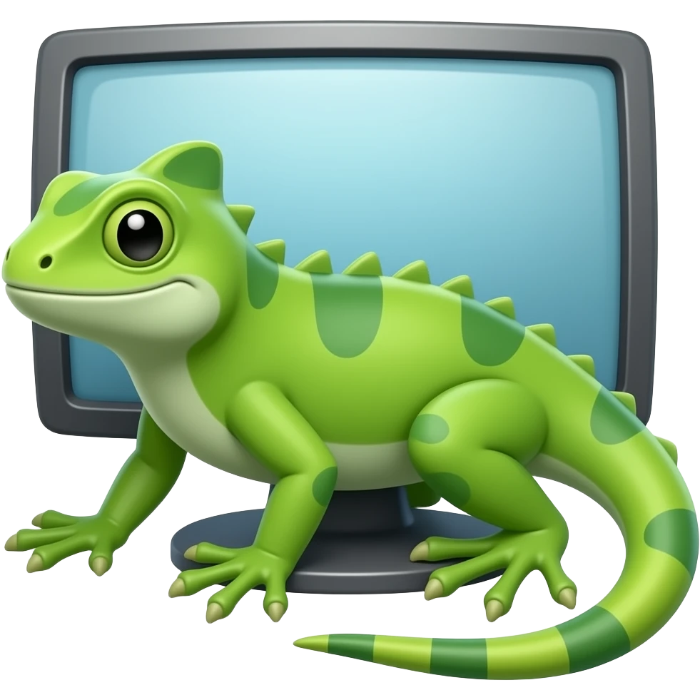 Cartoon 2d monitor lizard emoji