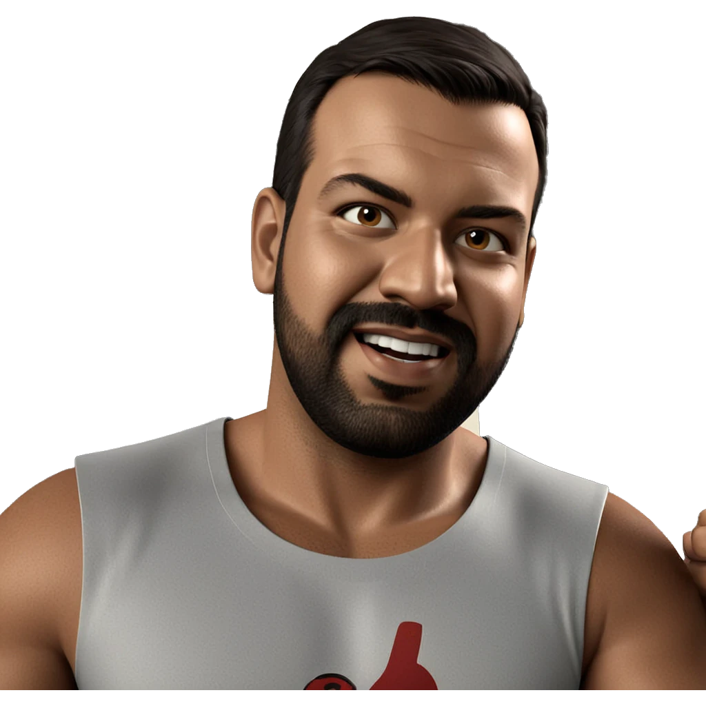 confident man in tank top emoji