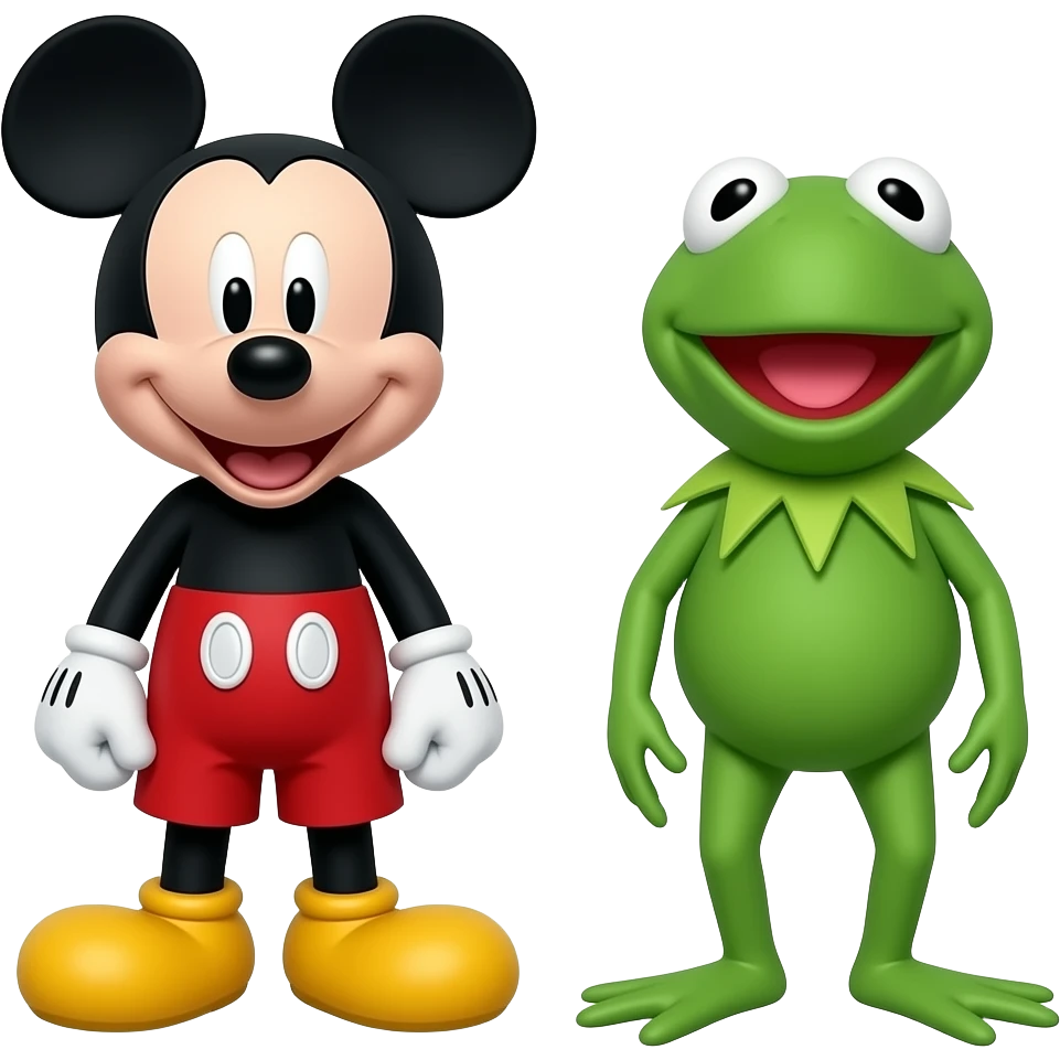 Mickey Mouse full body and Kermit the Frog emoji