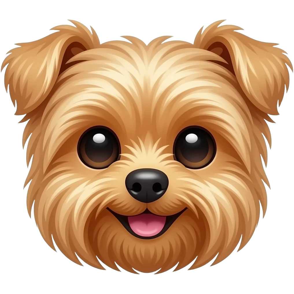 Yorkshire terrier ears down happy face emoji