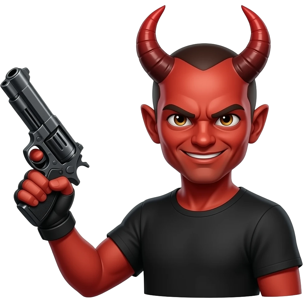 Demonio con pistola emoji