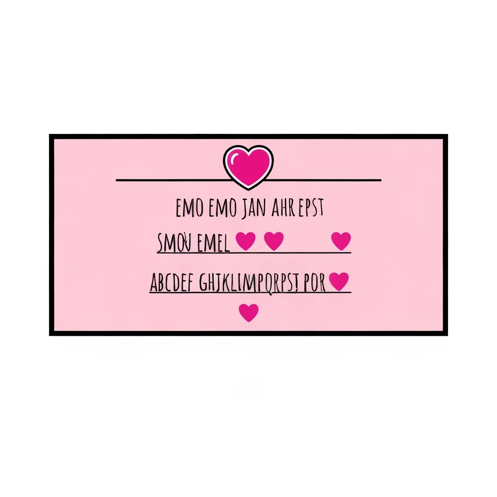 emo banner with a heart accent, cute, expressive, minimal emoji