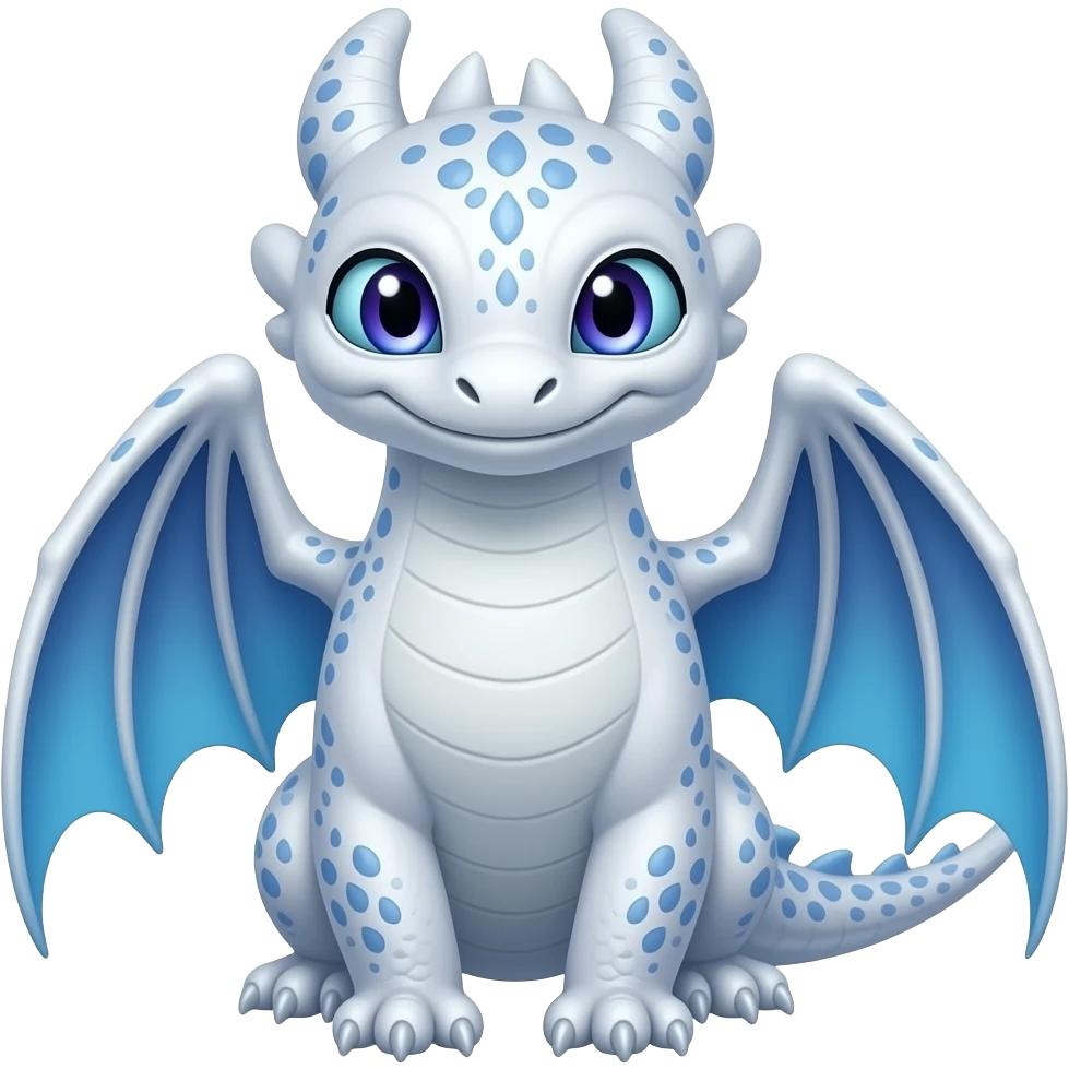 White and blue night furry how to train your dragon with purple blue eyes emoji