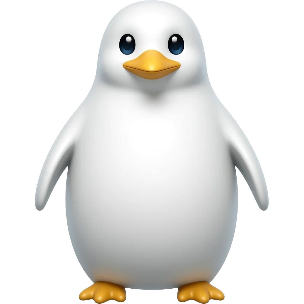 Completely white penguin emoji