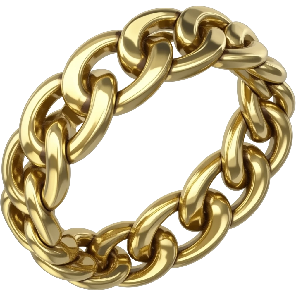 Hyper Realistic isolated, detailed, gold Dolce and Gabbana gold bracelet emoji