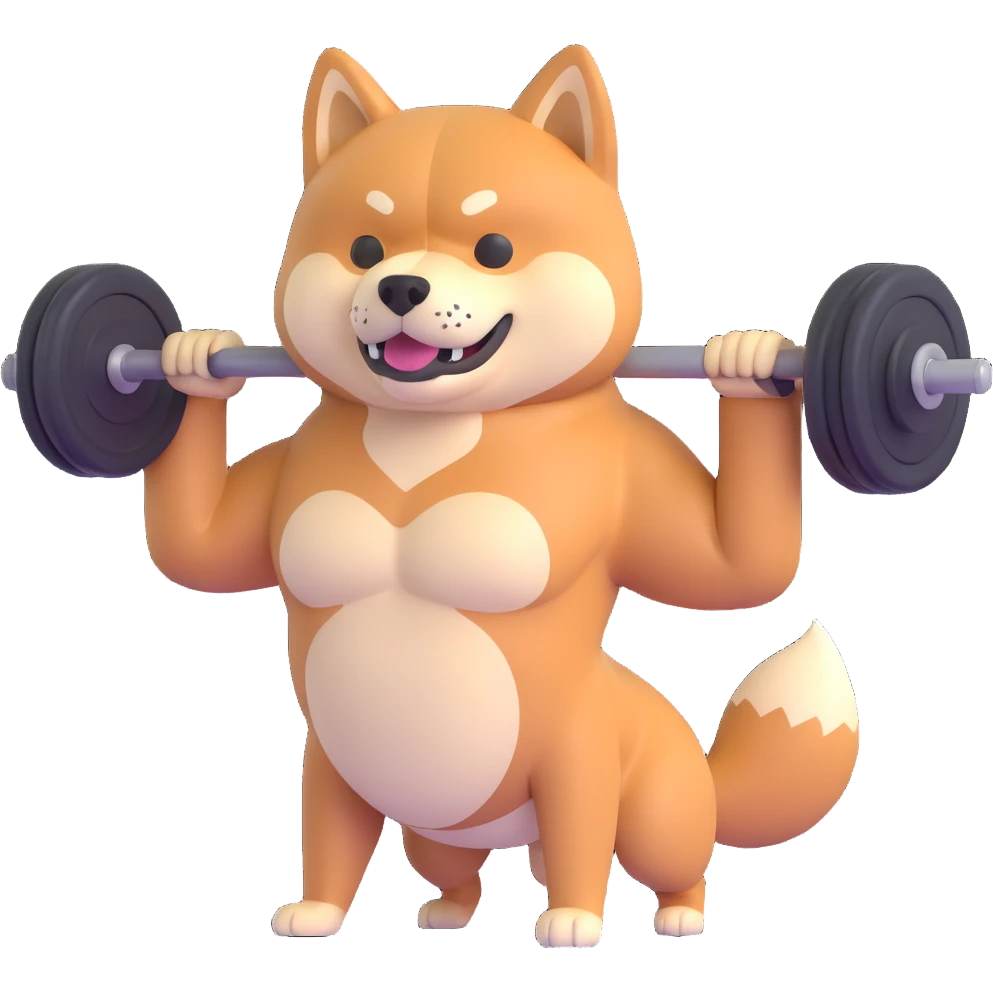 shiba inu lifting weights emoji