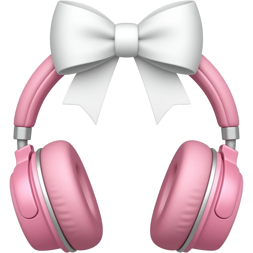 Fone Rosa com laço branco emoji