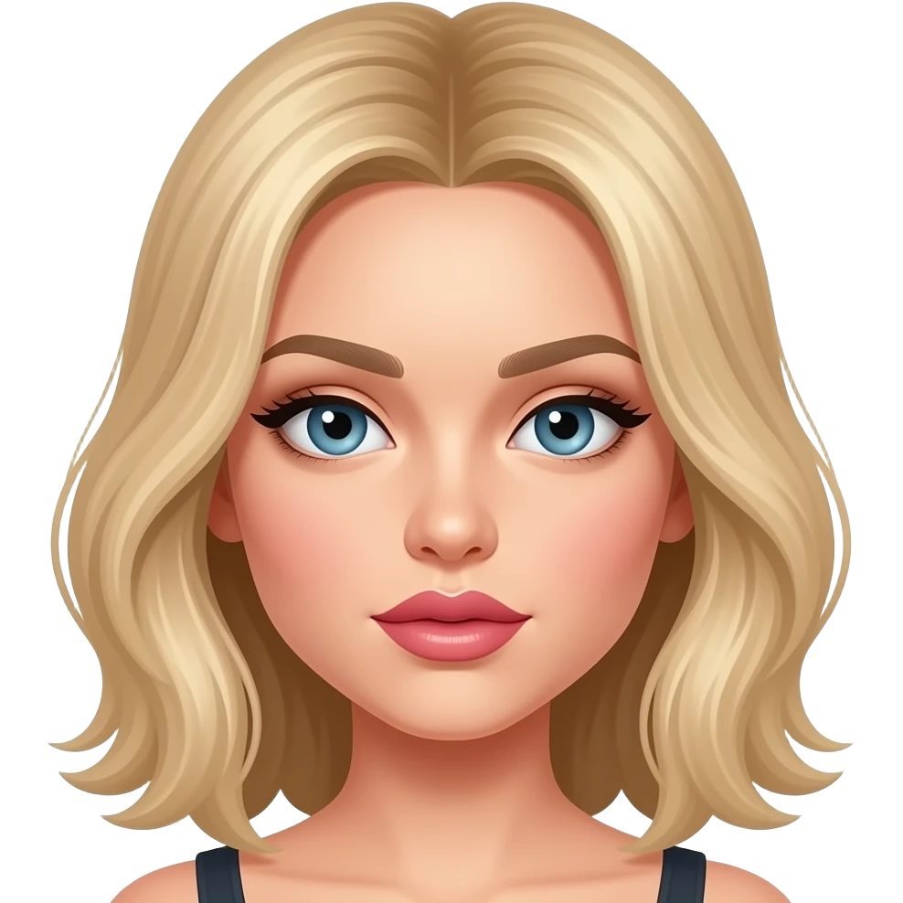 Sultry baby blonde sexy eyes bold cheek bones full lips emoji
