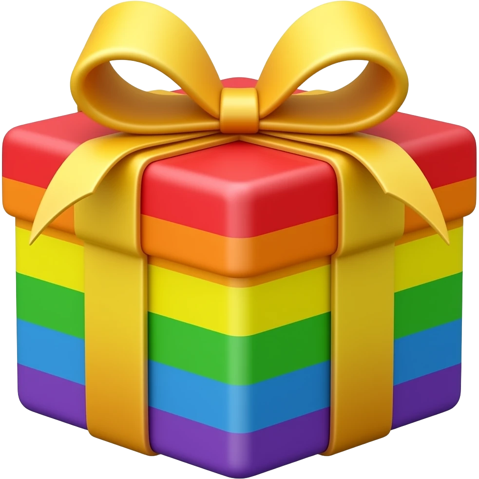 rainbow shining Giftbox emoji
