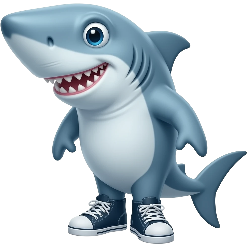 Tiburón con zapatos emoji