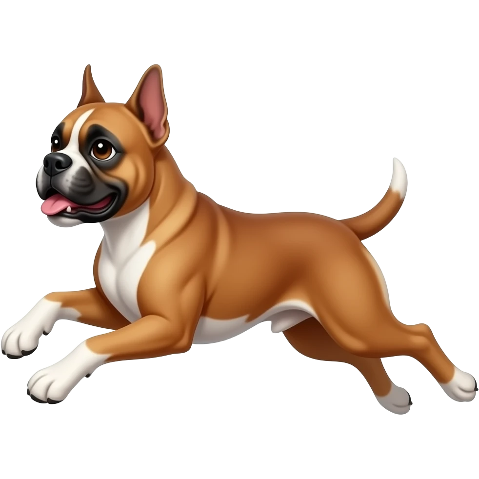 boxer dog running emoji