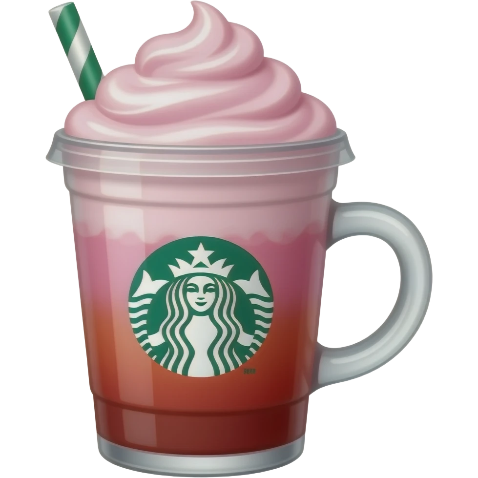 Pink and red ombre starbucks drink emoji
