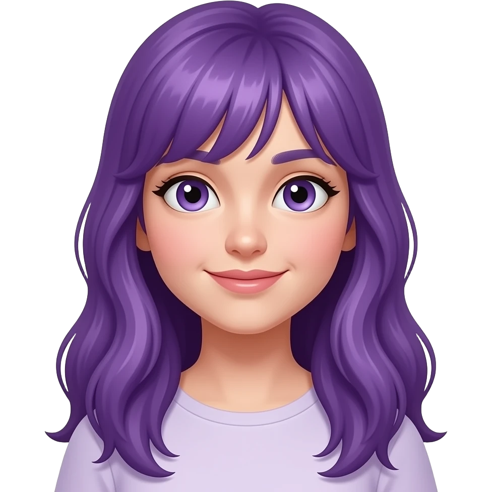 GIRL WITH LONG PURPLE HAIR TRAVELS emoji