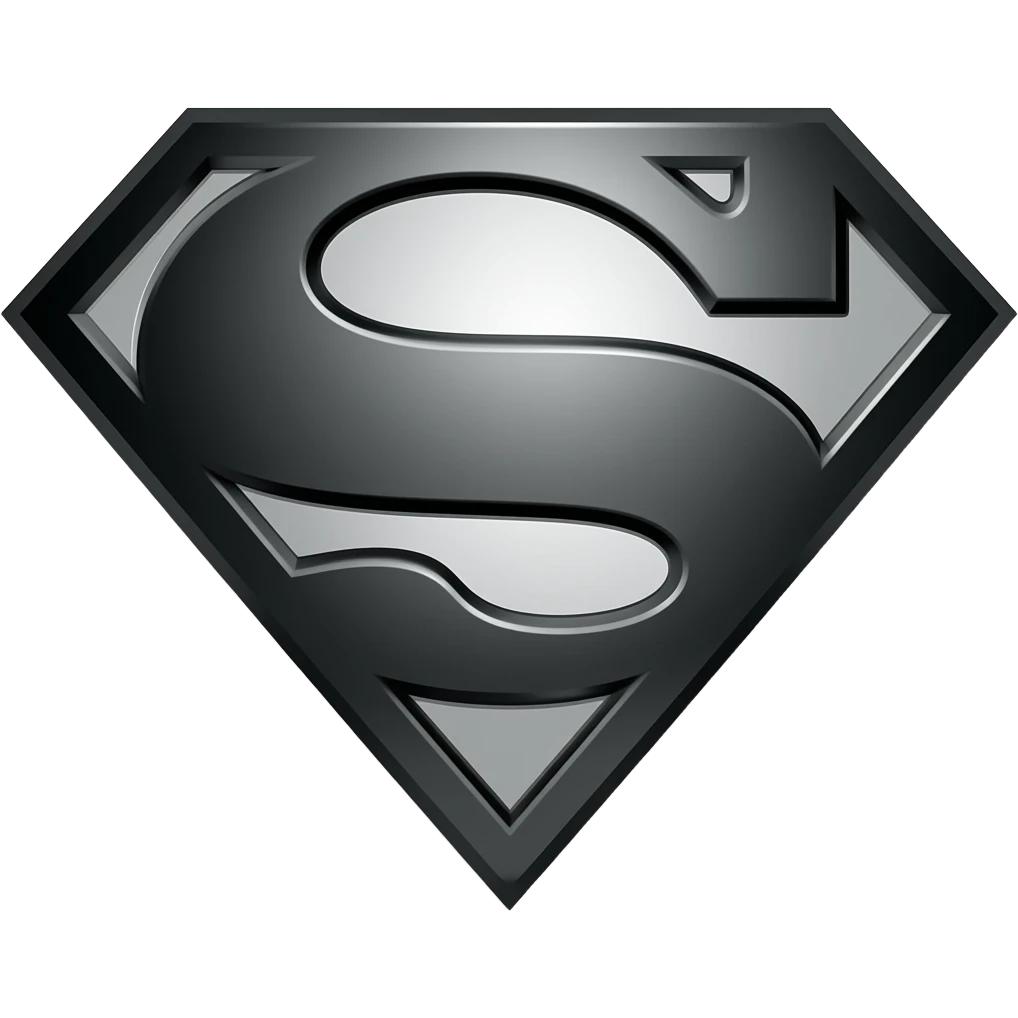 Black and chrome Superman logo emoji