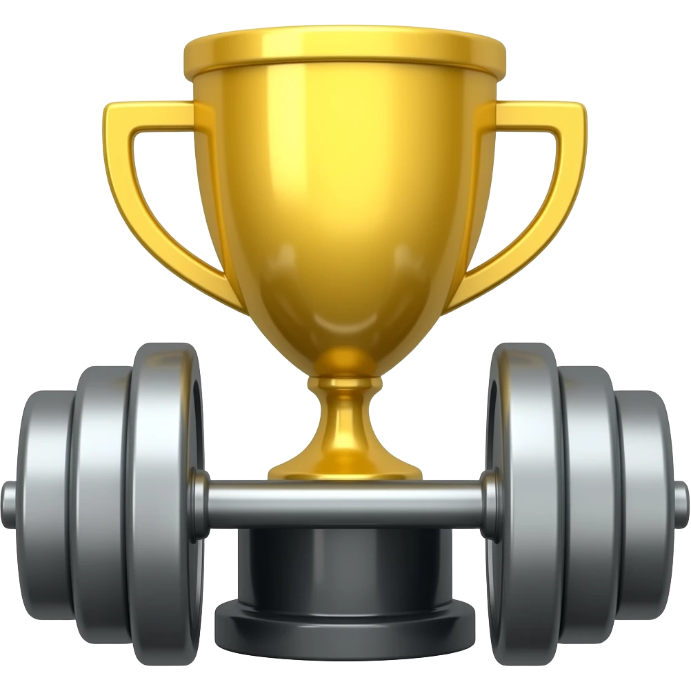 crie um emoji do trofeu do oscar fazendo academia, por exemplo com halteres na mãos, mas no formato de trofeu ainda emoji