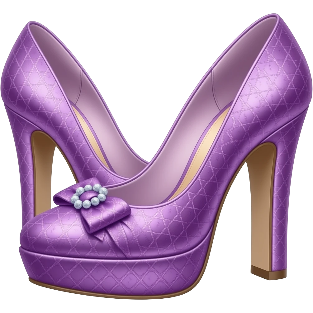 purple heels as décor inspired by barbie colour pallete emoji