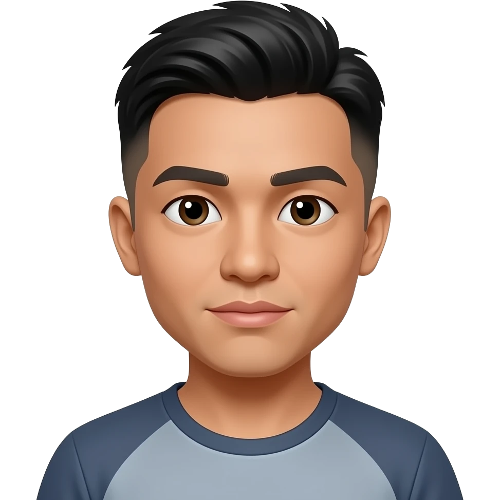 25 year old filipino man fade hair cut closed lips opened eyes emoji