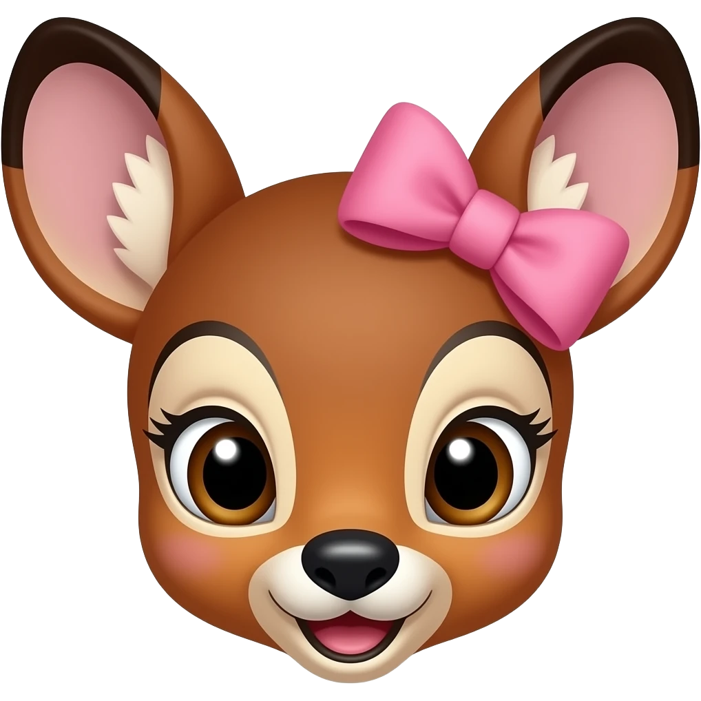 Cute bambi emoji with a pink bow emoji