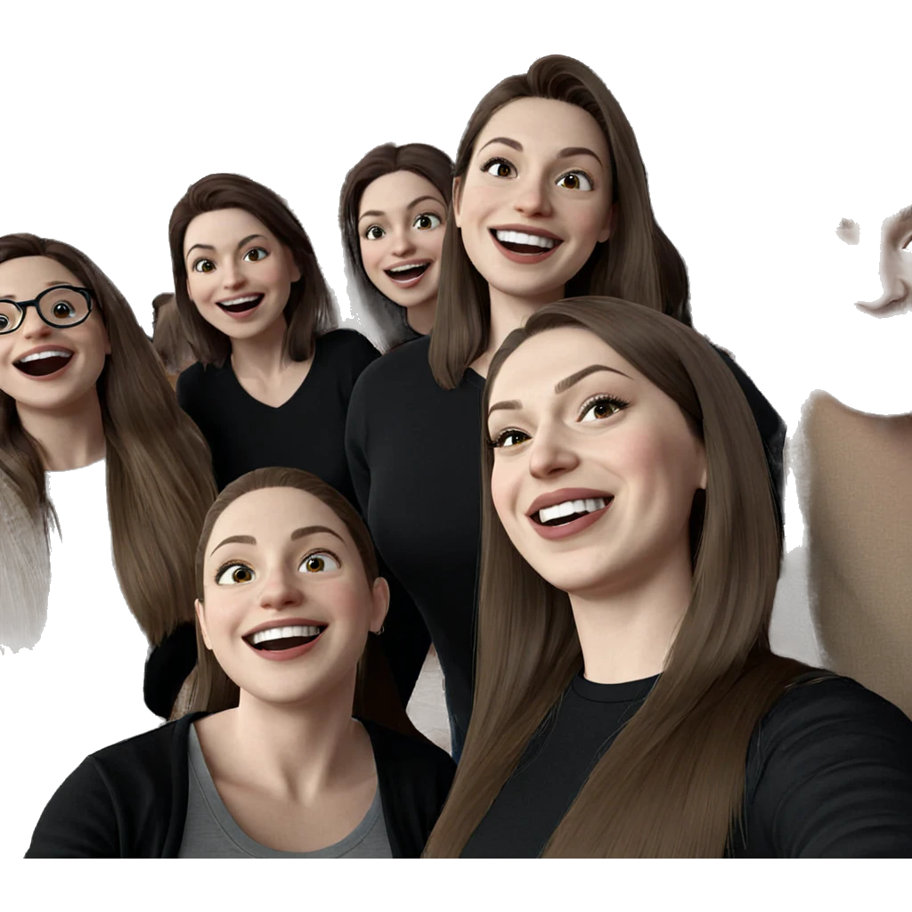 happy group of friends portrait emoji
