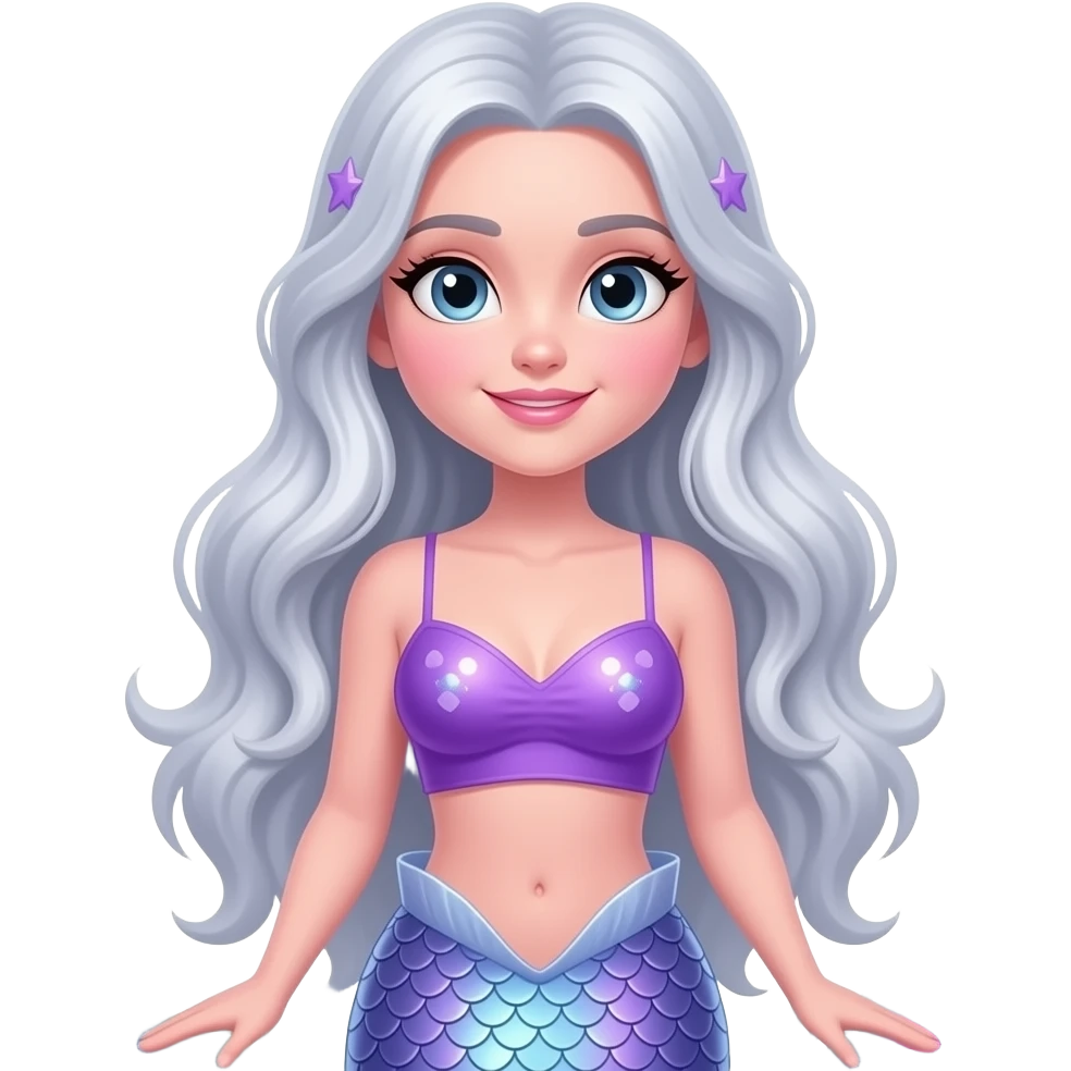 pink skin mermaid with purple top emoji