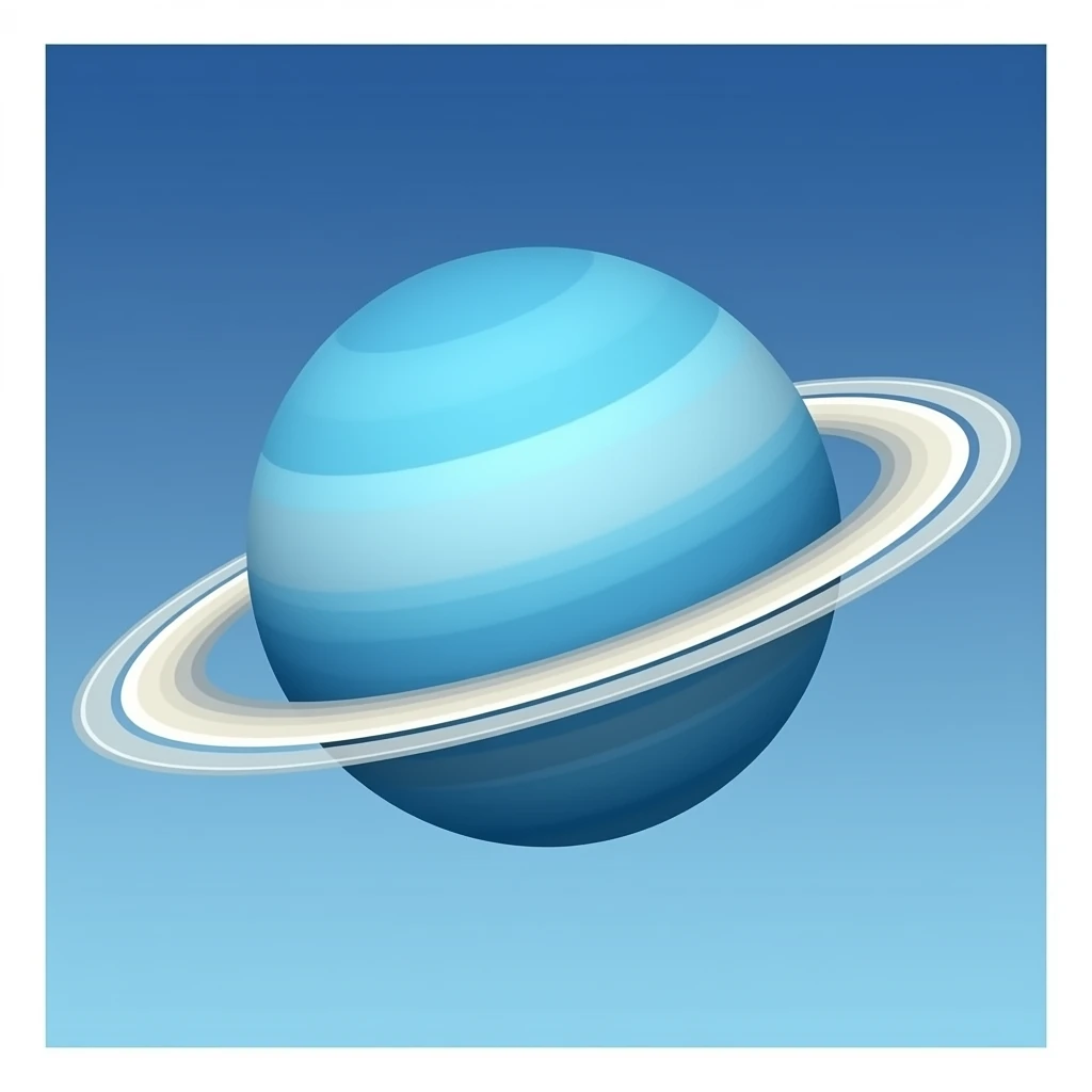 planeta como saturno azul con aros emoji