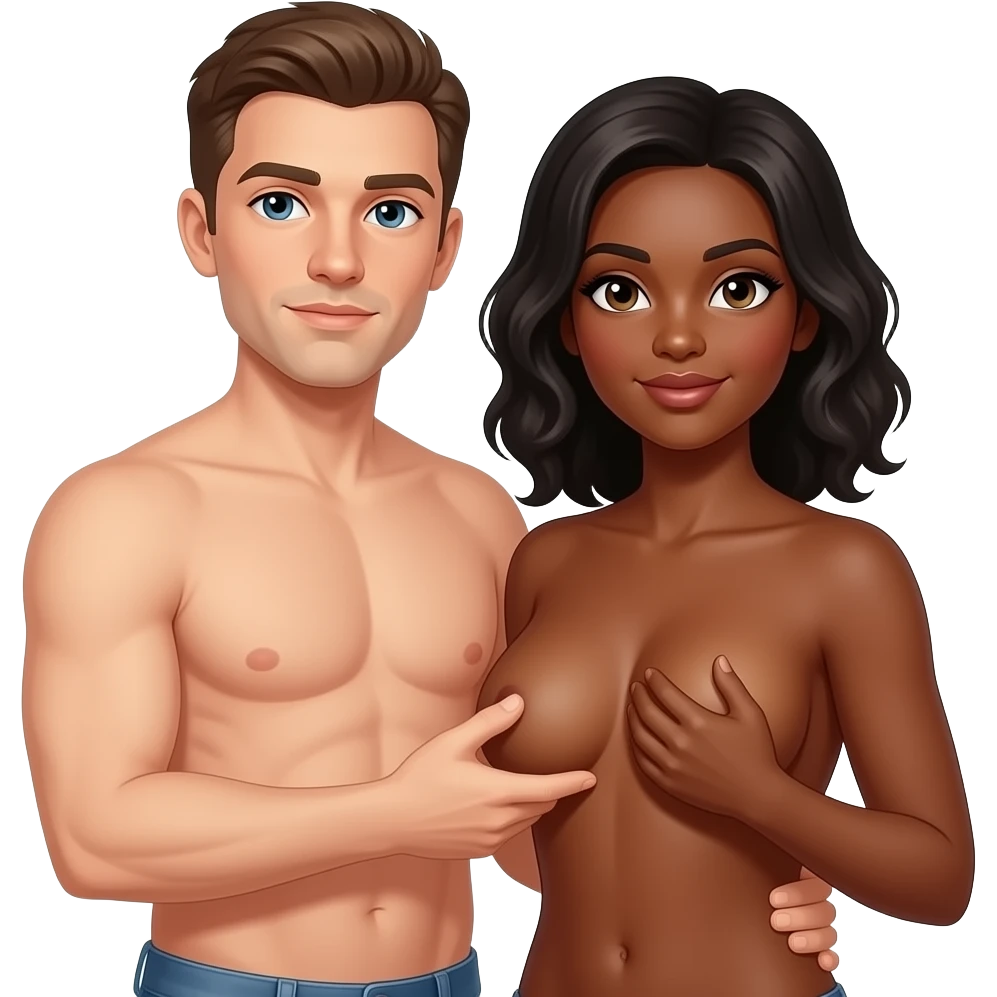 White male breedingBlack woman lactating naked emoji