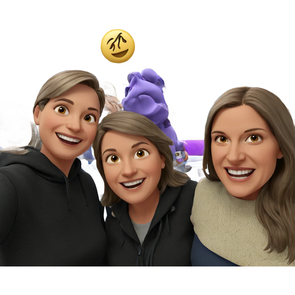 happy grandmother with granddaughters emoji