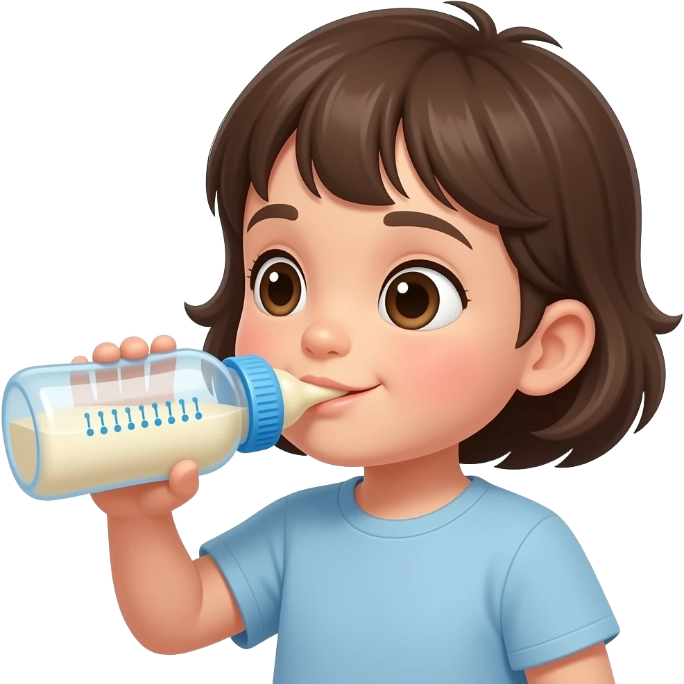 ребенка кормят из бутылочки emoji