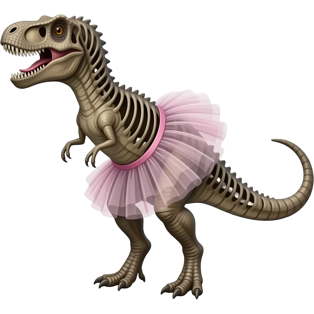 Tutu on a fossilated dinosaur emoji
