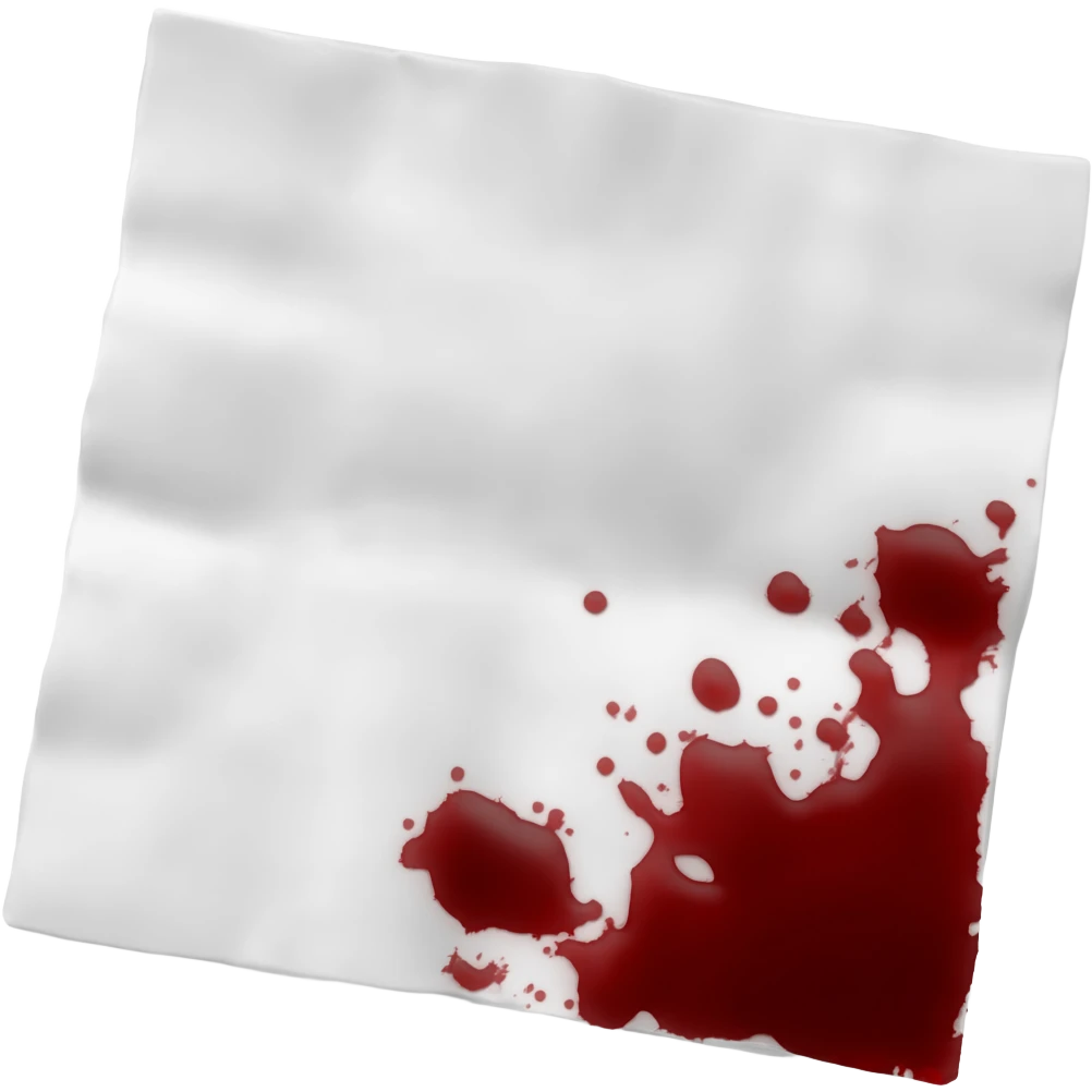 napkin with blood stain emoji