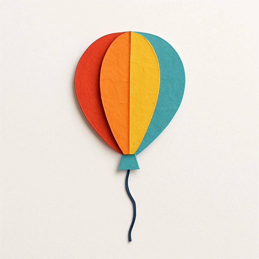 balloon paper craft style emoji