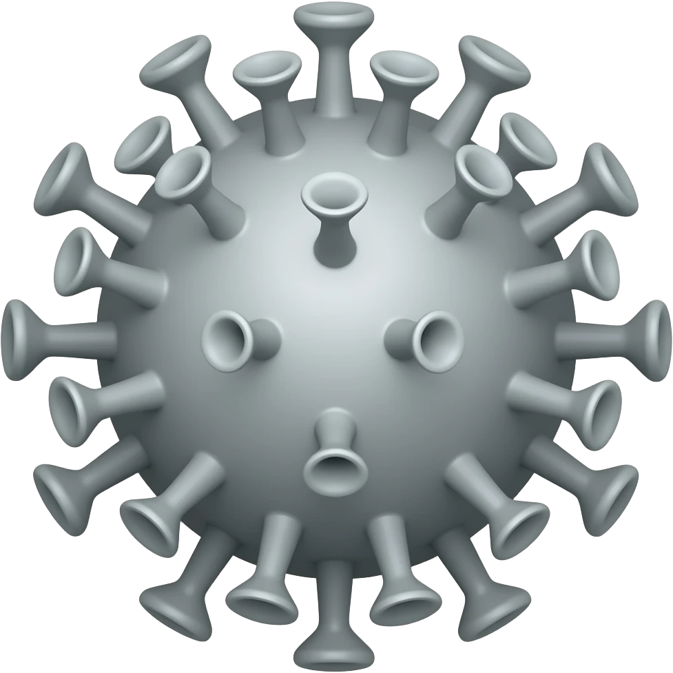 이 바이러스의 촉수를 더 왕관모양으로 해줘. 눈코입 없이! 코로나바이러스 만들어줘. emoji