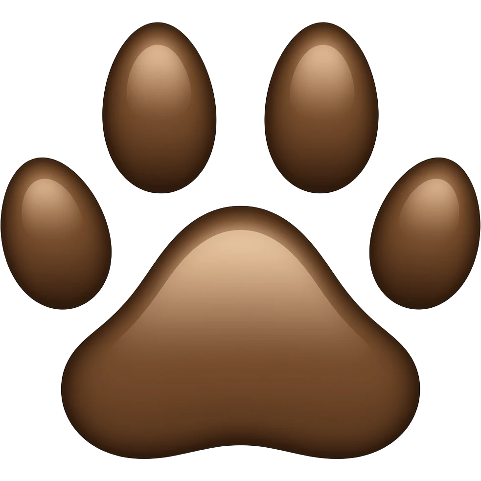 Brown wolf paw print emoji