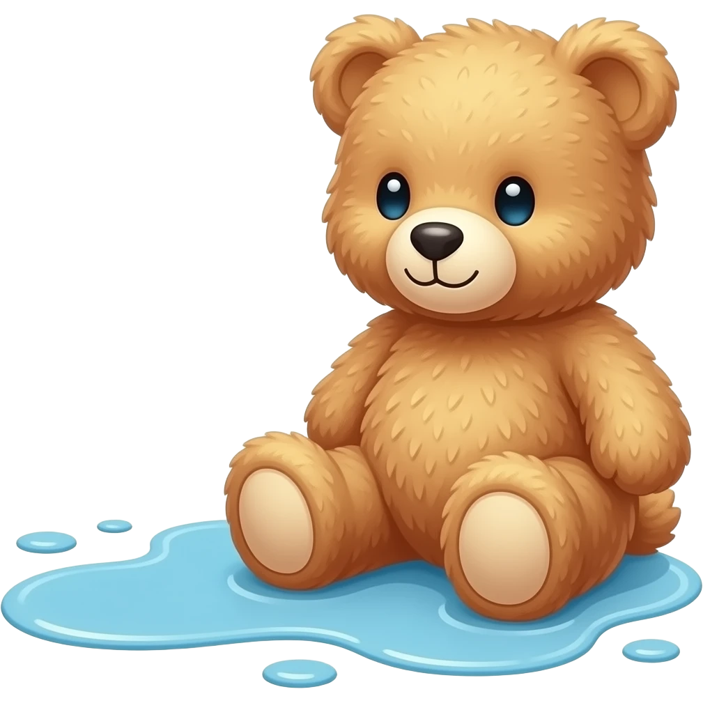teddy bear next to spilled water emoji