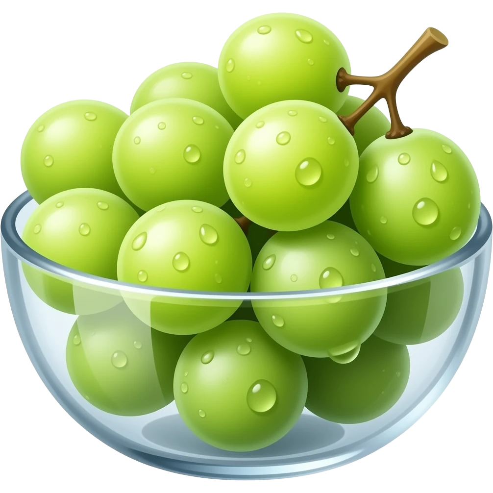 super realistic glass bowl of green grapes emoji