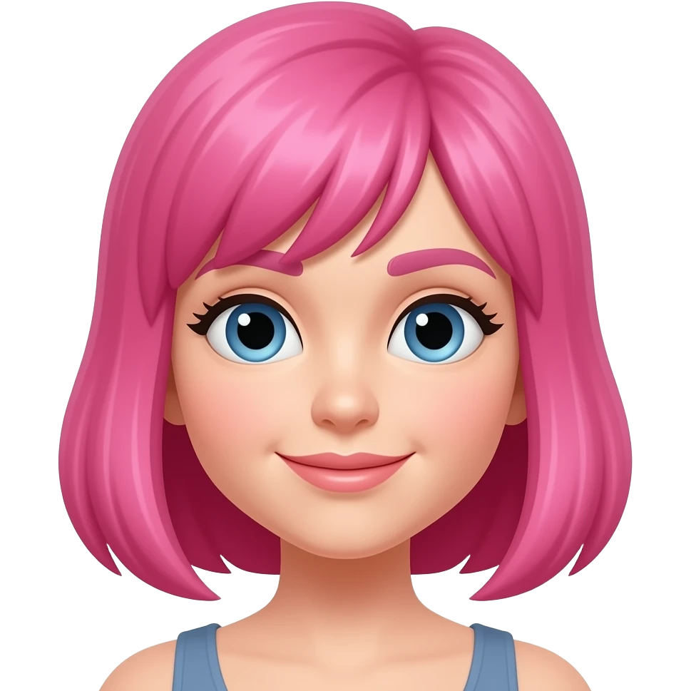 Mujer con pelo rosa emoji