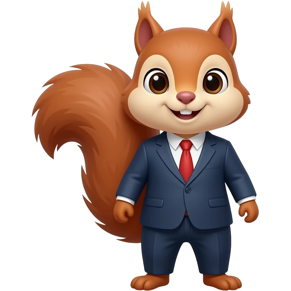 squirrel with a suit emoji