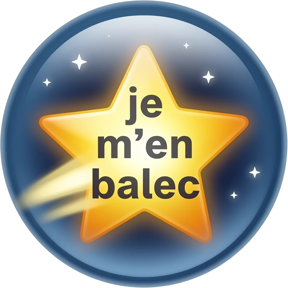 En changeant la police Une étoile filante avec écrit « je m’en balec » à l’intérieur le plus réaliste emoji