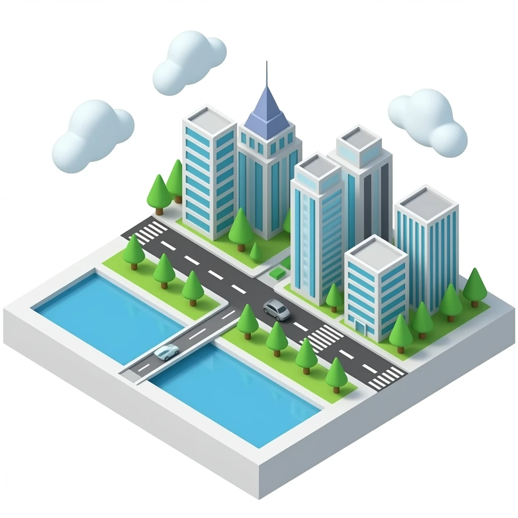 seoul 3d isometric miniature emoji