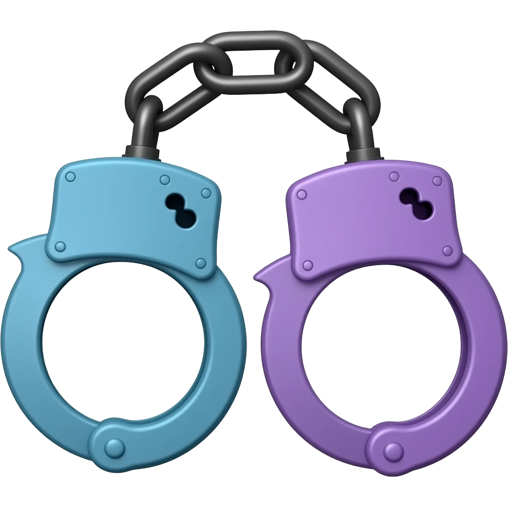 Blue/Purple Handcuffs Black Fur laced emoji