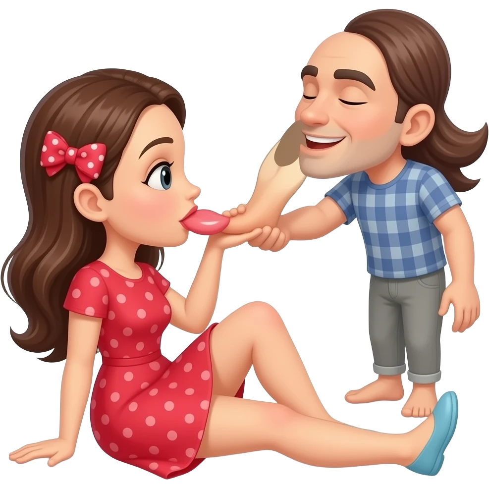 Homme lèche le plat du pied de femme emoji