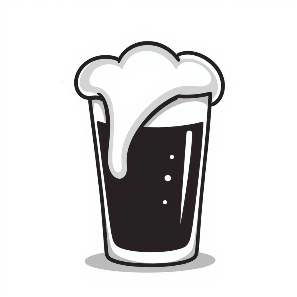 beer black doodle emoji