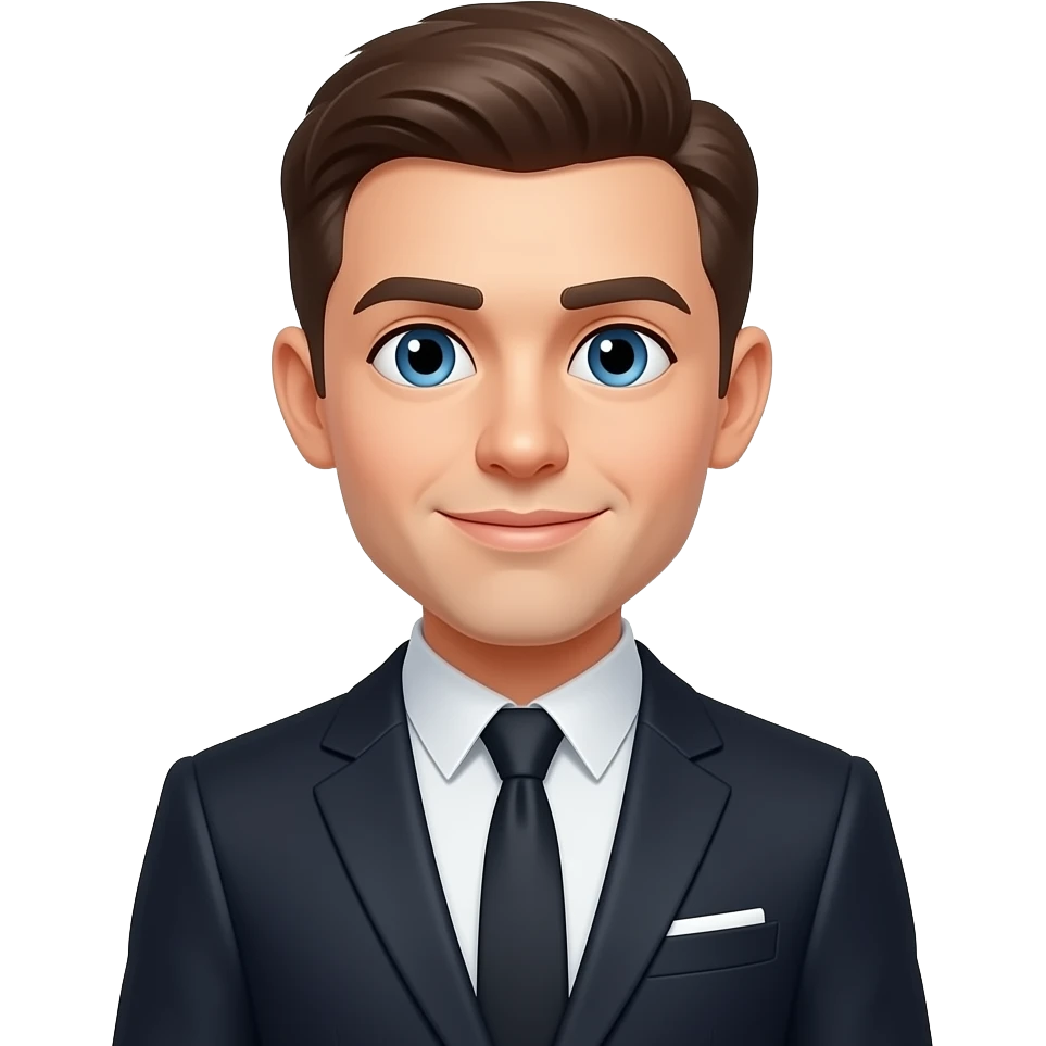 정장 차림의 귀여운 남자 로봇 집사 emoji