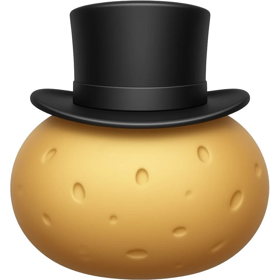 Potato with tophat emoji